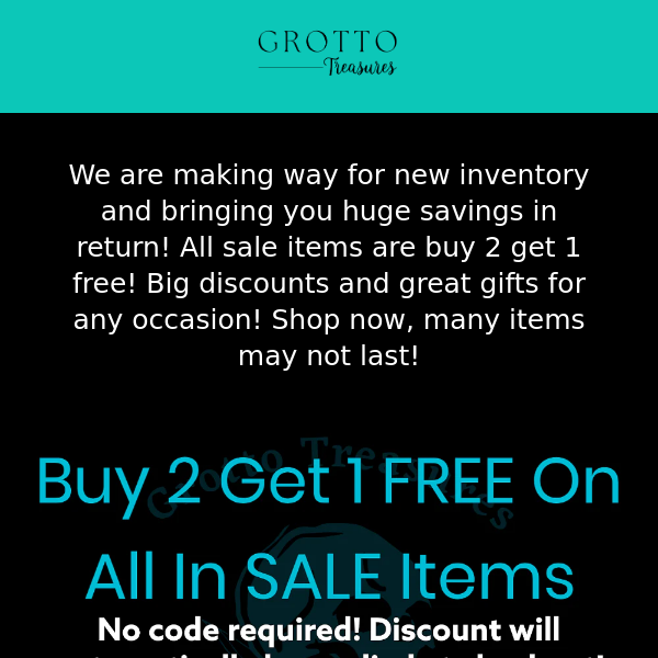 BUY 2 GET 1 FREE ON ALL SALE ITEMS!
