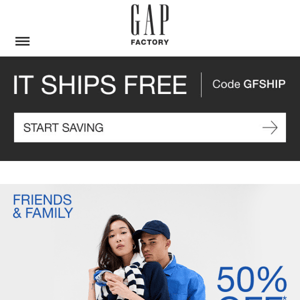 Friends & Family: 50% off everything + free shipping!
