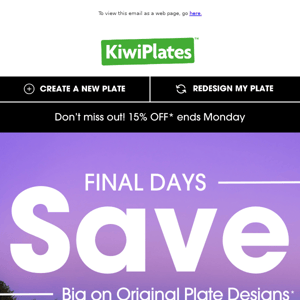 Final days to save 15% off