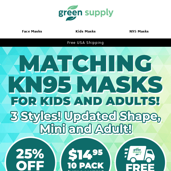 😷🆙Matching KN95 Masks for Kids and Adults!