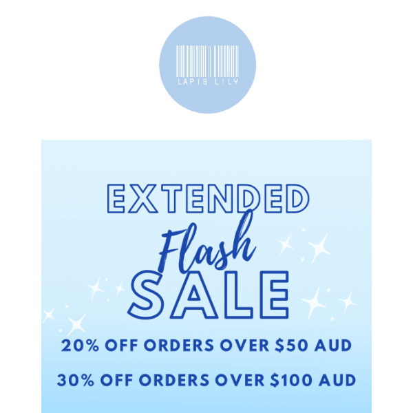 2 days left - Up to 30% off your order!