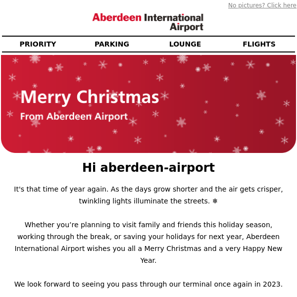 Merry Christmas from Aberdeen Airport Aberdeen Airport 🎄