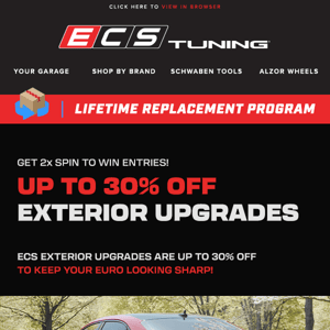 Up To 30% off Top ECS Exterior Performance Parts + 2x Entries!