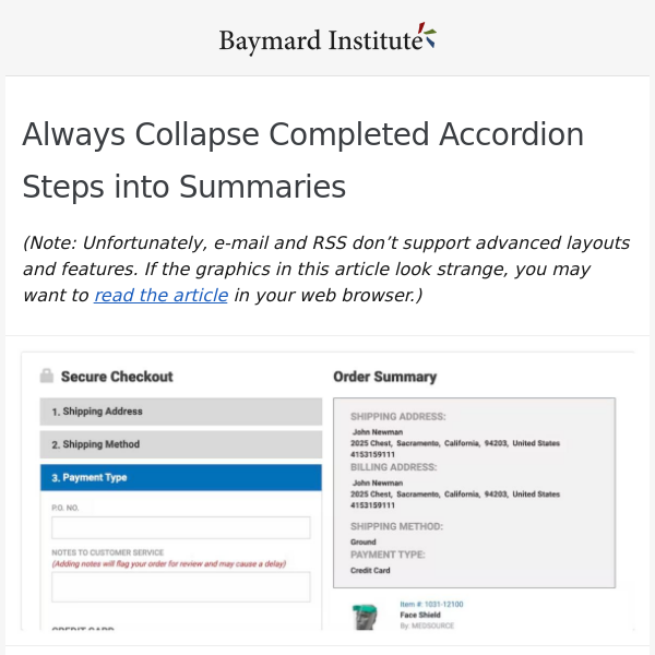 Always Collapse Completed Accordion Steps into Summaries