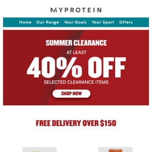 Fuel your gains: 40% off clearance sale 💪