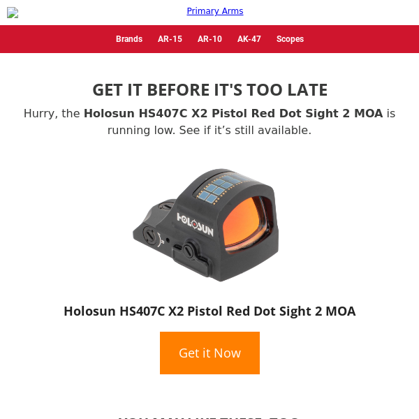 🔥 Running low on Holosun HS407C X2 Pistol Red Dot Sight 2 MOA! 🔥