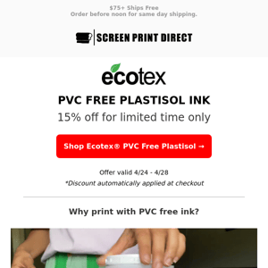 Have you heard about PVC free plastisol ink?