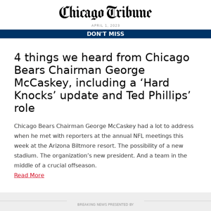 Chicago Bears: 4 things we heard from George McCaskey