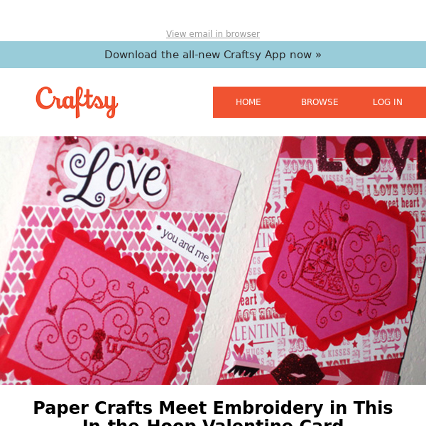 Paper Crafts Meet Embroidery in Valentine Card