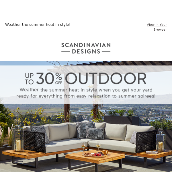 SAVE UP TO 30% ON OUTDOOR!