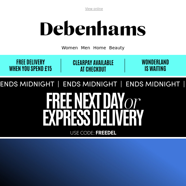 ENDS MIDNIGHT! FREE Next Day delivery + Up to 70% off