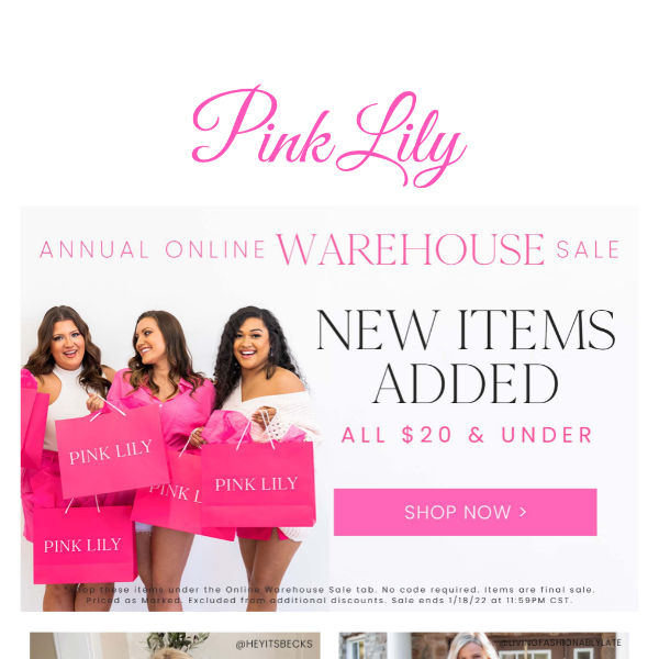 almost over: online warehouse sale