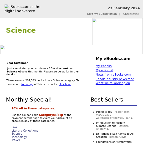 Science : 20% Discount, See Coupon Code ...