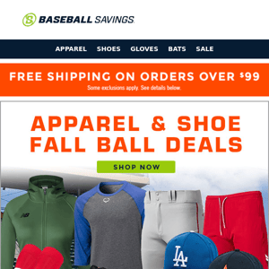 Apparel & Shoe Fall Ball Deals Are Here!