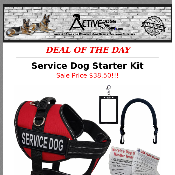 Service Dog Starter Kit Today ONLY $38.50!!!