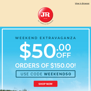 📫 Success! $50 off just for JR Cigars 