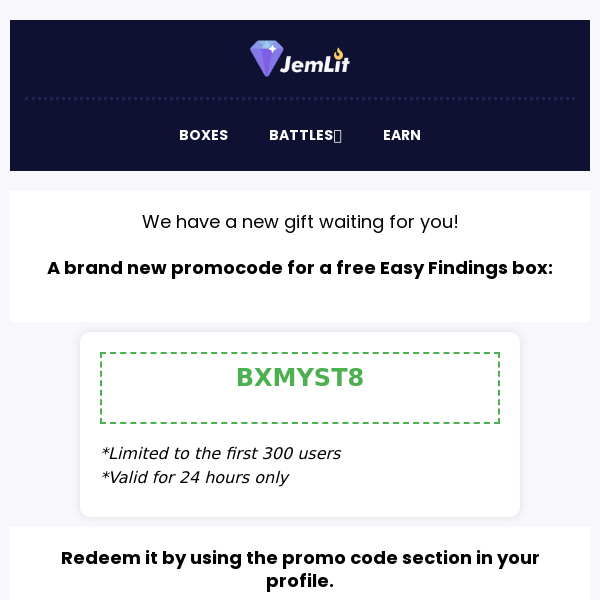 A new promocode for you! 🎁