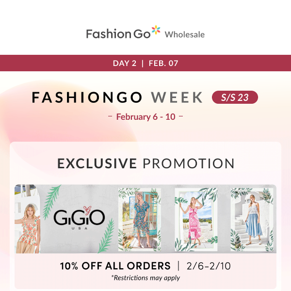 FGW Day 2 | Shop 10% off all GiGiO orders