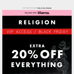 Extra 20% off EVERYTHING! / Black Friday Sale 🔥