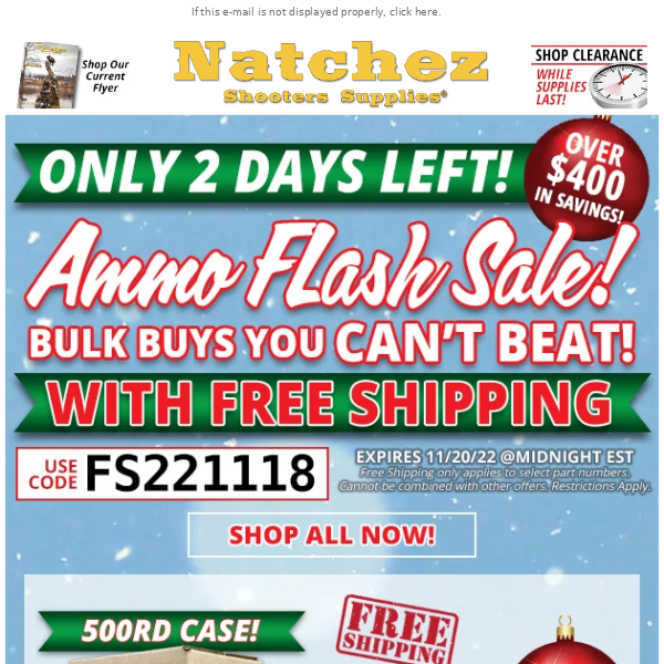 Only 2 Days Left for Ammo Flash Sale with Free Shipping!
