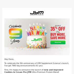 Celebrate 9 years of JYM! 🎂