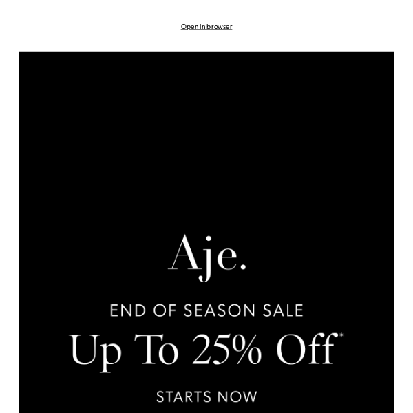 Up To 25% Off | End Of Season Sale Starts Now