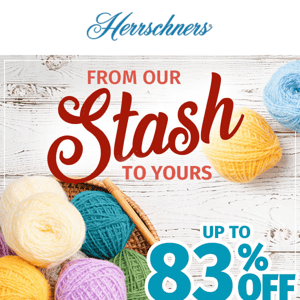 We're sharing our yarn stash! Up to 83% off...