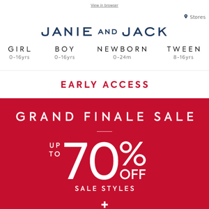 It’s here: Grand Finale Sale, up to 70% off