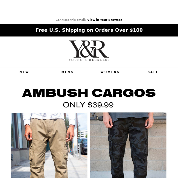 Ambush Cargo Pants - Khaki – Young & Reckless