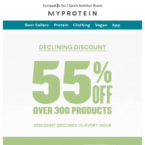 55% off Declining Discount! Shop now