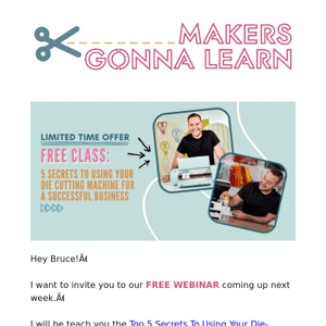 Join us for a FREE TRAINING!