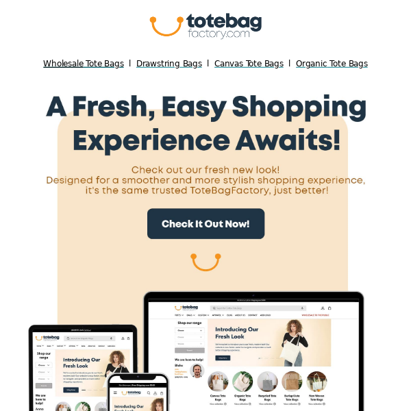 Our website has been renewed! Discover the new ToteBagFactory.com 🍀