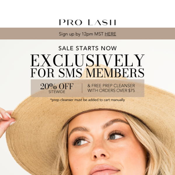20% Off Sitewide + Free Prep Cleanser