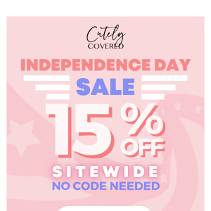 15% Off + 50% Extra Sale 🎆 Happy Independence Day, Cutely Covered ❤️🤍💙