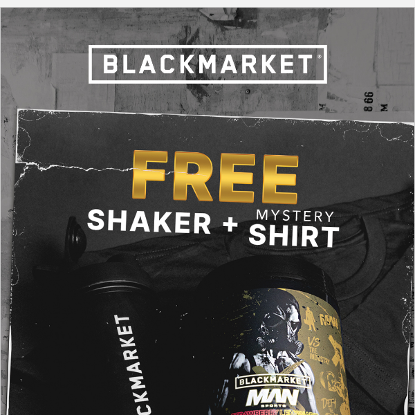 FREE Mystery Tee & Shaker with Your MAN Sports Pre-Workout! 🔥