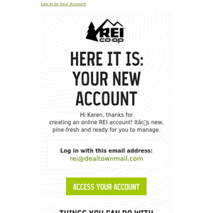 Your New REI Account