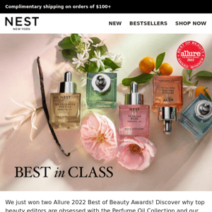 NEST wins TWO Allure Best of Beauty Awards