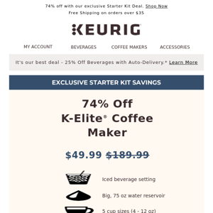 Keurig K-Elite Coffee Maker just $115.99 After Kohl's Cash