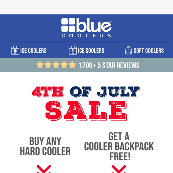 Ends Today! Free backpack cooler ($80 value) with purchase - Blue Coolers