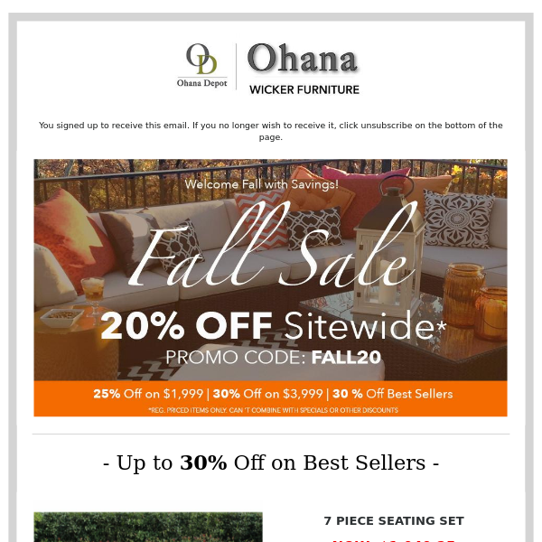 Fall Sale Going on Now