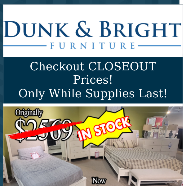 Hi! CLOSEOUT'S UP TO 70% OFF!