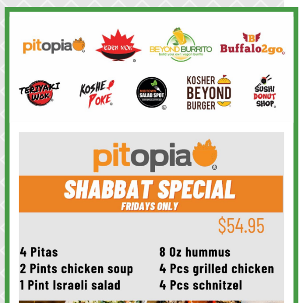 Shabbat Special @ Kosher In Midtown