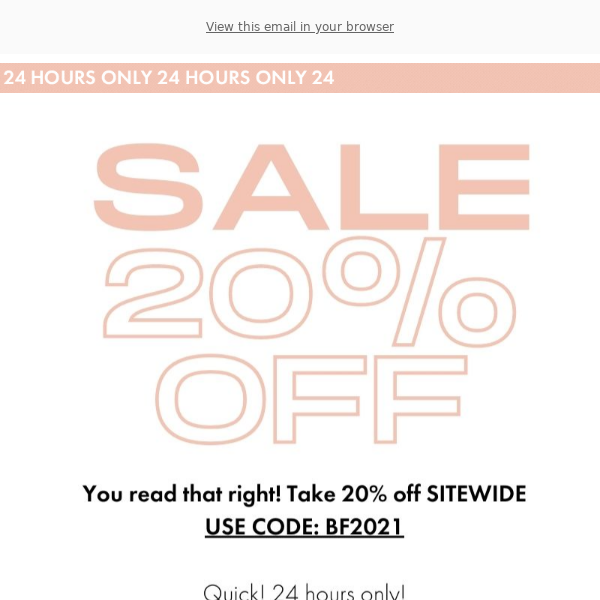 20% OFF SITEWIDE 💥