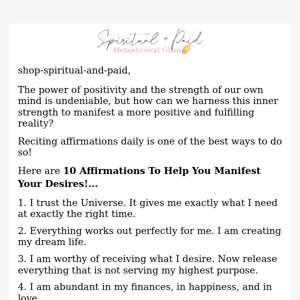 10 Life Changing Affirmations ✨🧚‍♀️