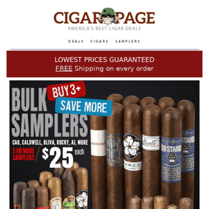 Tasty samplers $25 mix-n-match action