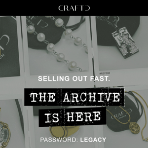 Low Stock Warning: ARCHIVE is selling out. ❗️