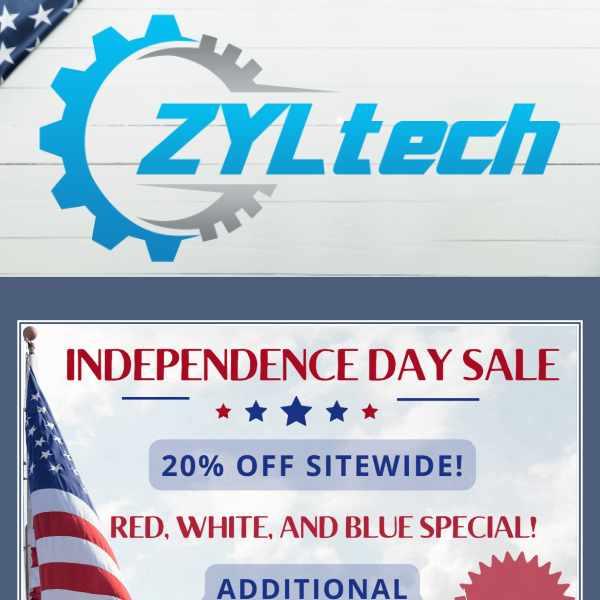 💰Save 20% Sitewide this 4th of July! 😃