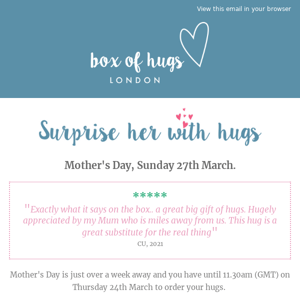 Last Mother's Day Orders - One week today!