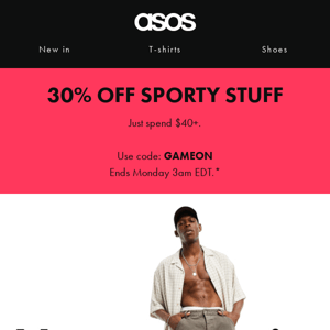 30% off sporty stuff! 🏈