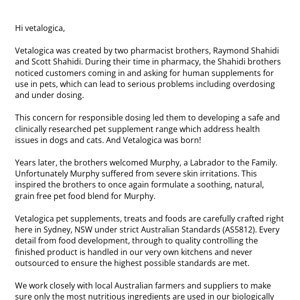 About Vetalogica and Our Commitment to Your Pet
